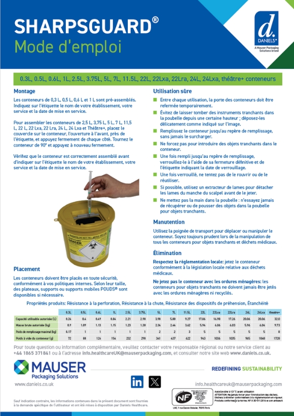 Instructions for use-ALL Sharpsguard - FRENCH Thumbnail